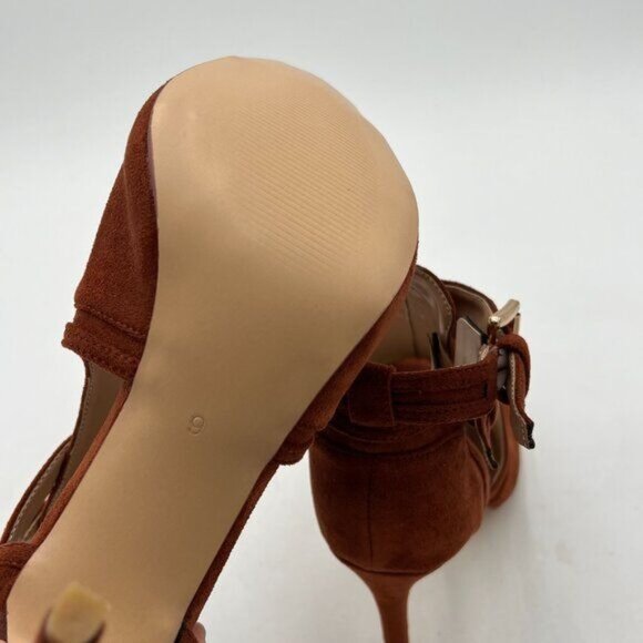 XYD Women Peep Toe Ankle Bootie High Heels Buckled Double Straps Cutout Fashion - Picture 5 of 7